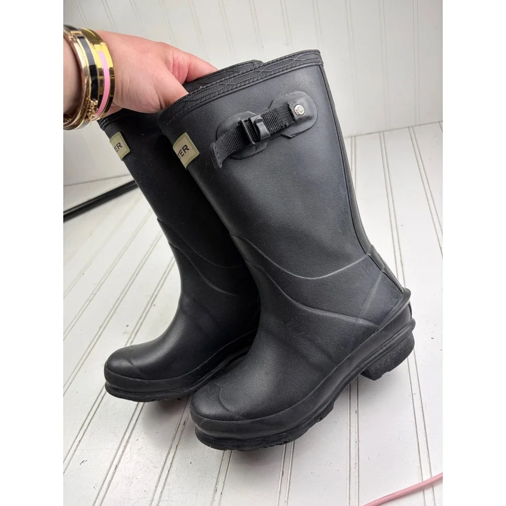 Hunter Original Black Norris Field Waterproof Rubber Rain Boots Kids Size 13/1